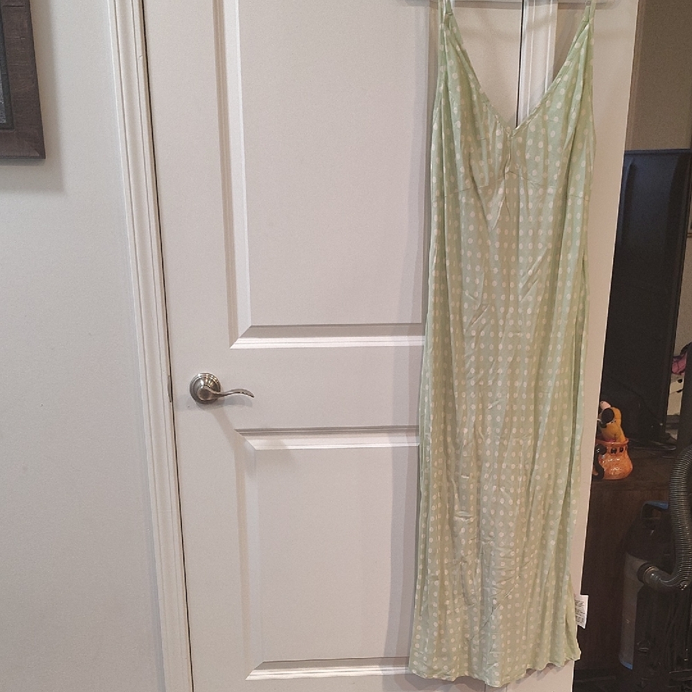 ASOS Light Green Polka Dot Maxi Dress
